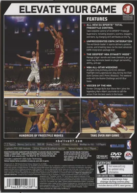 NBA Live 07 box cover back